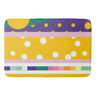 Retro Geometric Pattern Bold 1960s Inspired Bath Mat