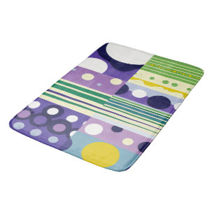 Retro Geometric Pattern Bold 1960s Inspired Bath Mat