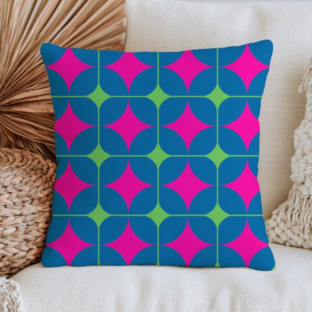 Retro Geometric Pattern Bold Mid Century Modern Cushion (Creator Uploaded)