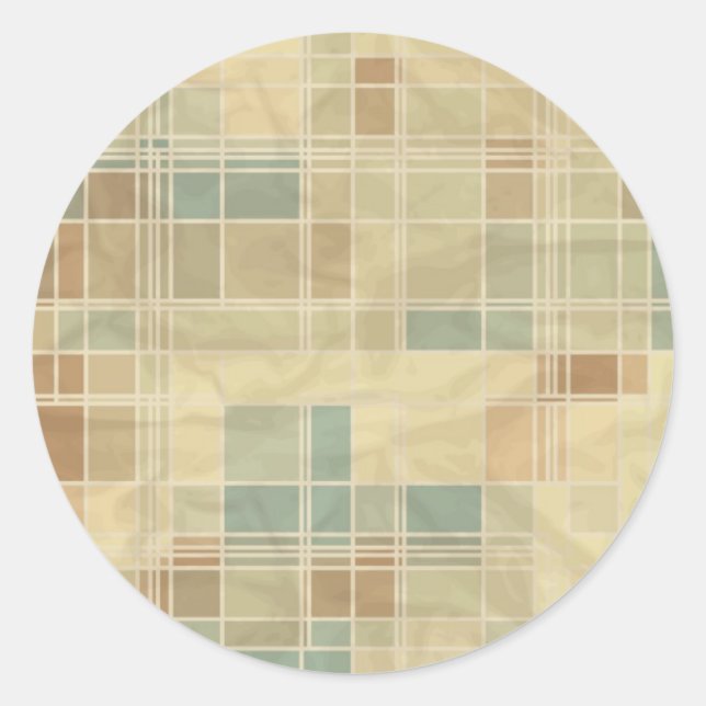Retro geometric pattern classic round sticker (Front)