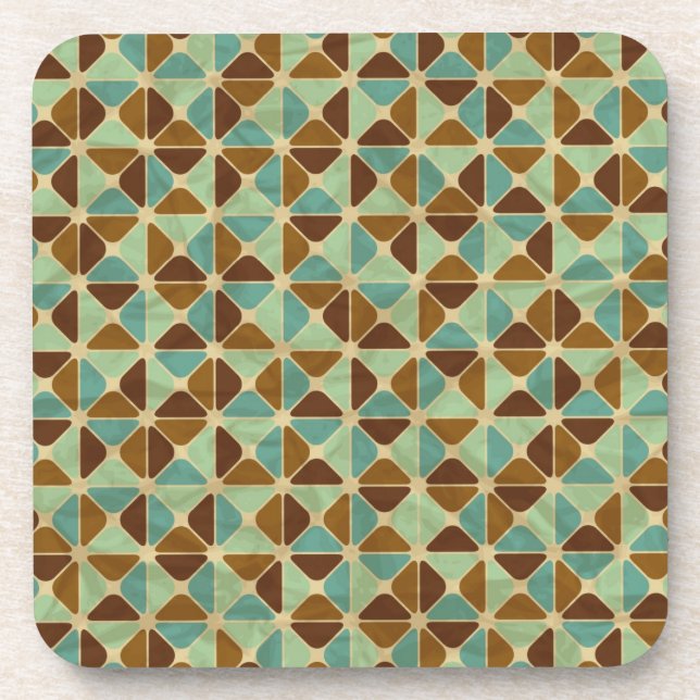 Retro geometric pattern coaster (Front)