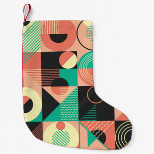 Retro Geometric Pattern Design Small Christmas Stocking