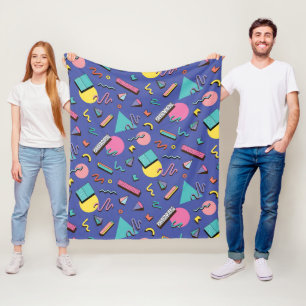 Retro Geometric Pattern Fleece Blanket