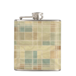 Retro geometric pattern hip flask