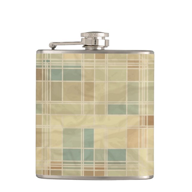 Retro geometric pattern hip flask (Front)