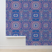 Retro Geometric Pattern in Blue and Pink 
