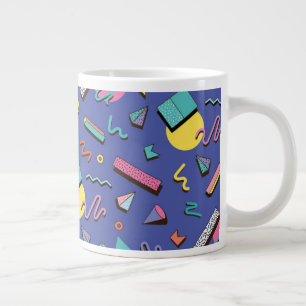 Retro Geometric Pattern Large Coffee Mug