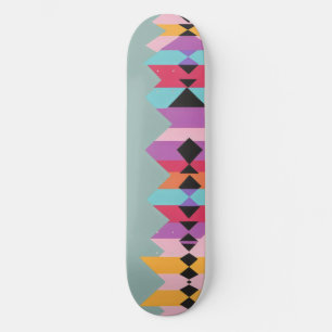 Retro Geometric Pattern mix Skateboard