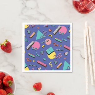 Retro Geometric Pattern Napkin