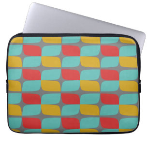 Retro Geometric Pattern on grey Laptop Sleeve