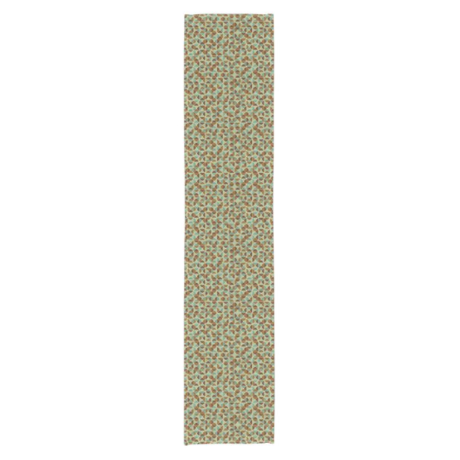 Retro geometric pattern short table runner (Front)