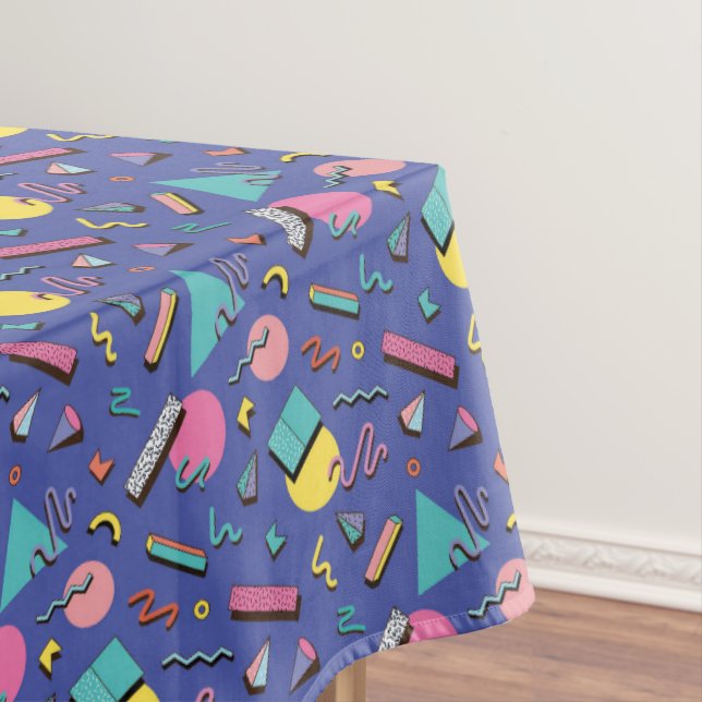 Retro Geometric Pattern Tablecloth (In Situ)