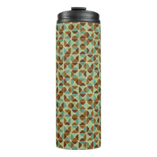 Retro geometric pattern thermal tumbler