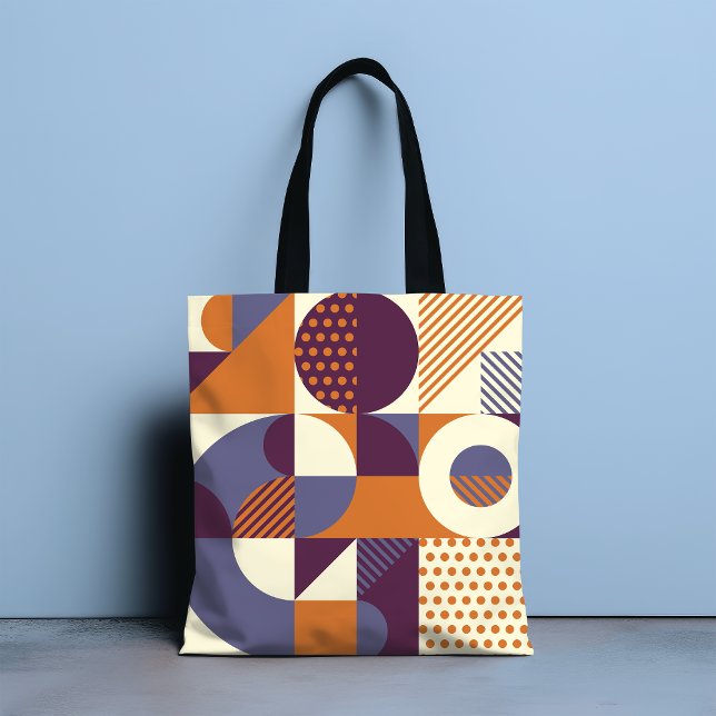 Retro Geometric Pattern Tote Bag (Creator Uploaded)