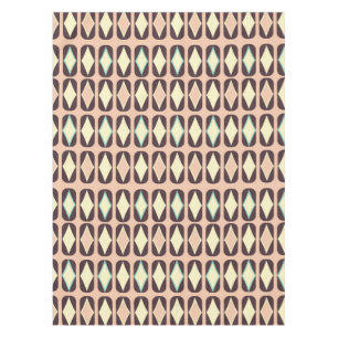 Retro geometric pattern with brown, yellow, blue tablecloth