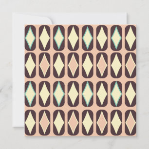 Retro geometric pattern with brown, yellow, blue thank you card
