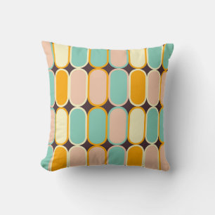 Retro geometric pattern with vertical ovals cushion