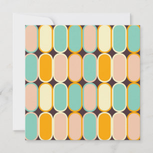 Retro geometric pattern with vertical ovals thank you card