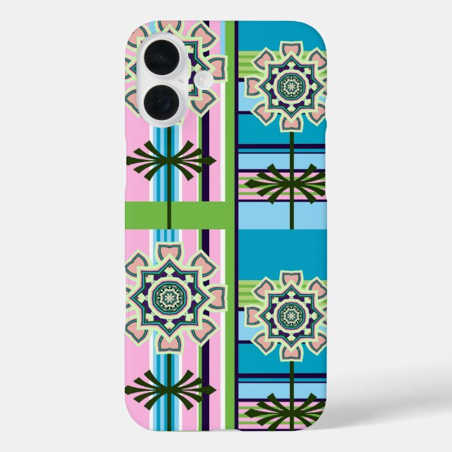 Retro geometric patterns and fantasy flowers Case-Mate iPhone case (Back)