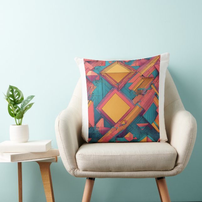  Retro Geometric pillow design (Chair)