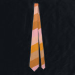 Retro Geometric Pink Orange Stripes Wedding Tie<br><div class="desc">A modern striped tie in soft retro shades of pink, mustard, and tan. The warm palette gives it a timeless, mid-century feel—perfect for weddings, groomsmen, or festive holiday gatherings. A stylish choice for men who appreciate minimalist design with vintage-inspired color. Also makes a thoughtful gift for birthdays, Christmas, or special...</div>