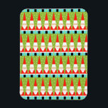 Retro Geometric Santa Flexible Magnet<br><div class="desc">Any way you look at it this Retro Geometric Santa Flexible Magnet is pure holiday whimsy! It’s rows of Santas. No, it’s rows of Christmas trees. No, it’s rows of Santas shaped like Christmas trees and rows of cheery green Christmas trees with white polka dots. It’s kitschy. It’s colourful. And...</div>