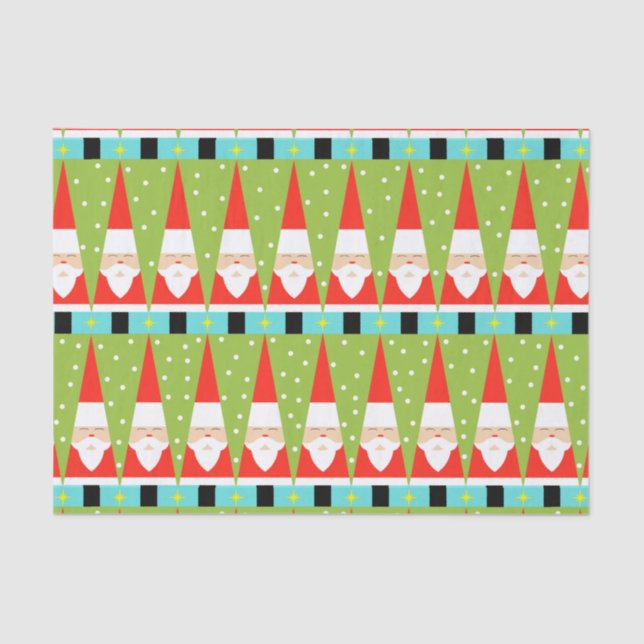 Retro Geometric Santa Tissue Paper (Front)