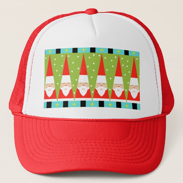Retro Geometric Santa Trucker Hat (Front)