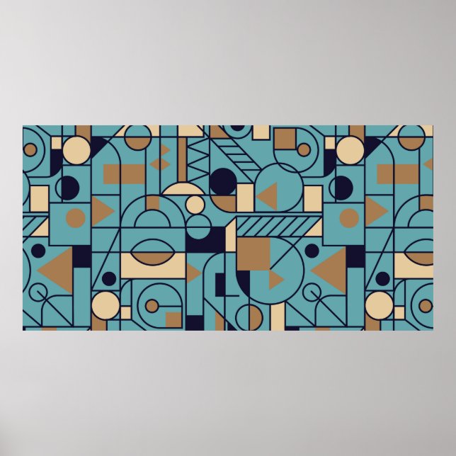 Retro geometric Seamless background design. Modern Poster (Front)