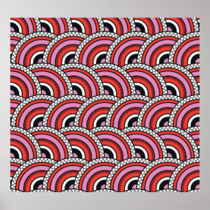 Retro Geometric Seamless Pattern Poster