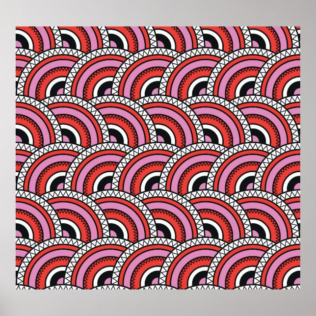 Retro Geometric Seamless Pattern Poster (Front)