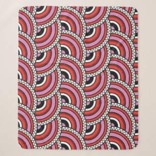Retro Geometric Seamless Pattern Sherpa Blanket