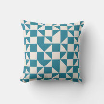 Retro Geometric Seamless Pattern Throw Pillow