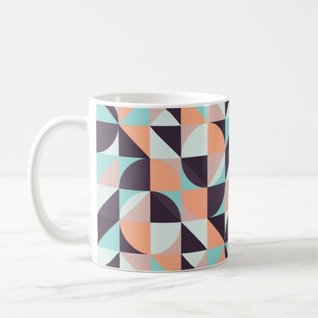 Retro geometric, seamless vintage background coffee mug (Left)