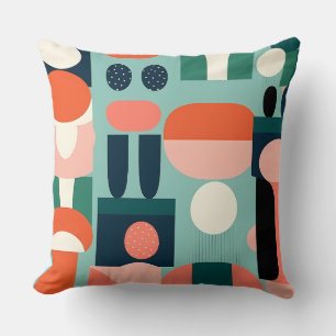 Retro Geometric Semicircle Pillow
