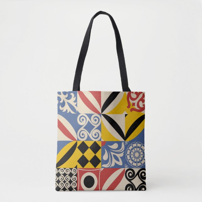Retro geometric shapes: Azulejos tiles. Tote Bag (Front)