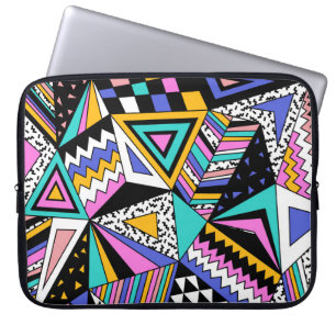 Retro Geometric Shapes: Colourful Vintage. Laptop Sleeve