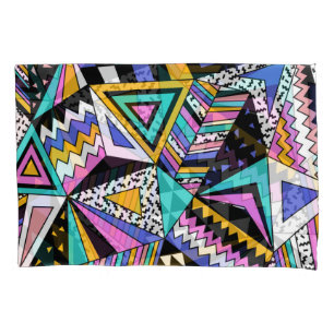 Retro Geometric Shapes: Colourful Vintage. Pillowcase