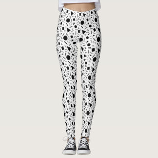 Retro Geometric Shapes Pattern Leggings