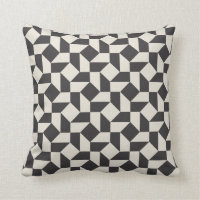 Retro Geometric Shapes Pattern Pillow