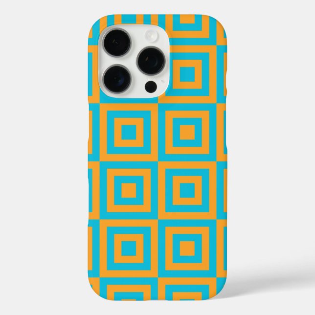 Retro Geometric Square Pattern – Bold Orange  Case-Mate iPhone Case (Back)