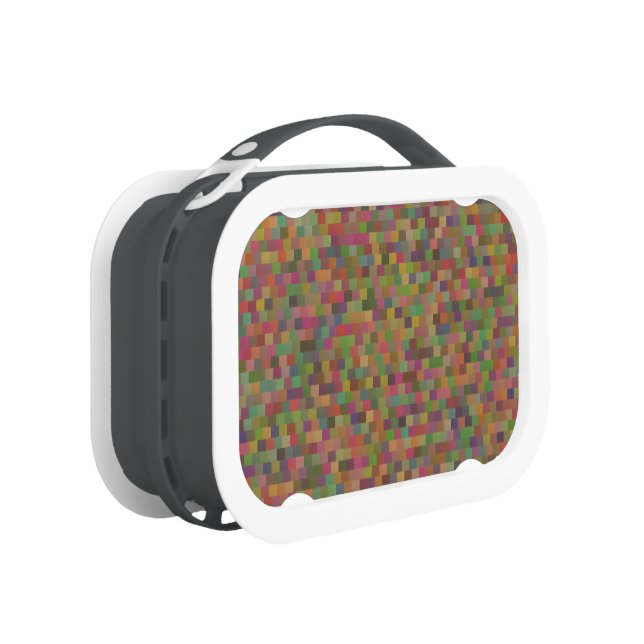 Retro Geometric Squares Elegant Pattern Lunch Box (Right)