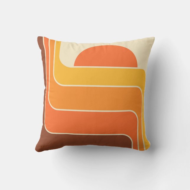 Retro Geometric Sun Design Cushion (Back)