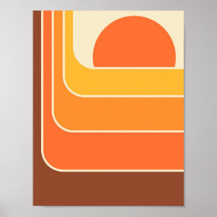 Retro Geometric Sun Design Poster