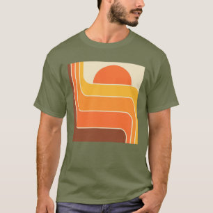 Retro Geometric Sun Design T-Shirt
