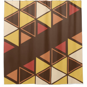 Retro Geometric Triangles Autumn Shower Curtain