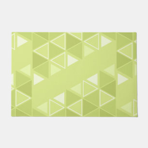 Retro Geometric Triangles Chartreuse Doormat
