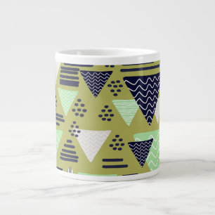 Retro Geometric Triangles Coffee Mug