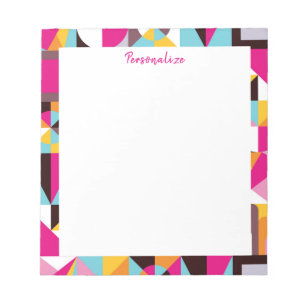 Retro Geometric Wild Psychedelic Pattern Notepad