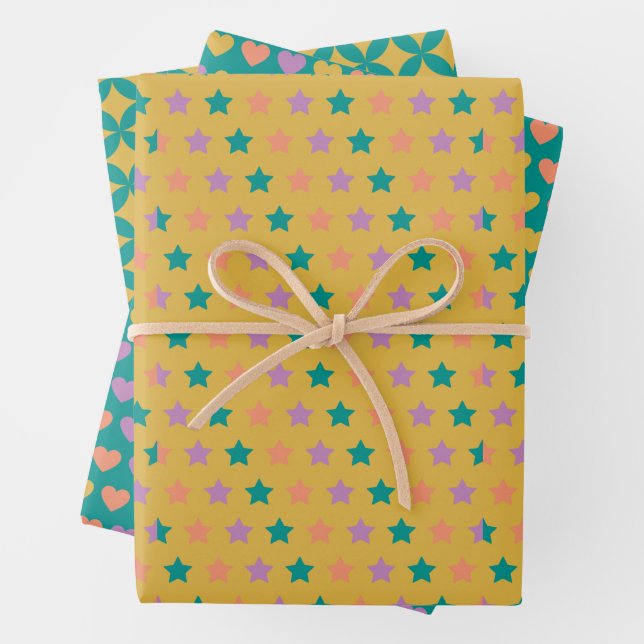 retro geometric wrapping paper  (In situ)